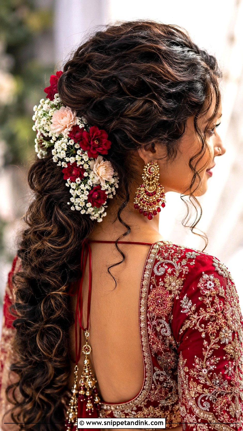 Curly Hair Bridal Choti - Snippet and Ink - 25 Bridal Choti Hairstyle Ideas