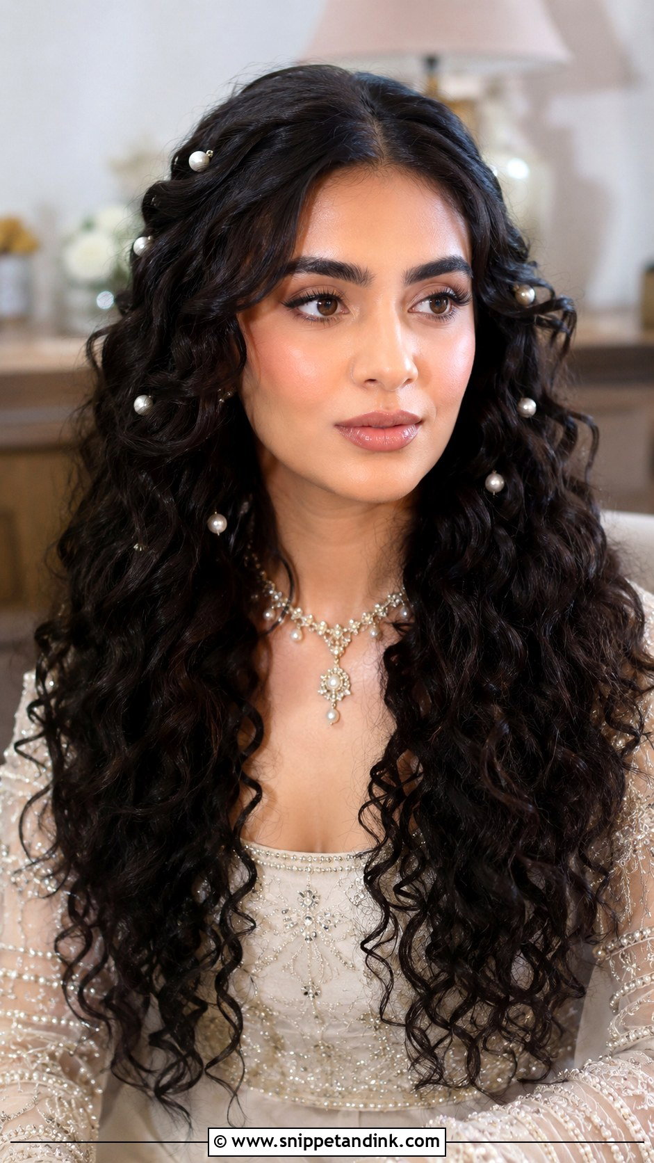 Curly Hair Bridal Loose Curls - Snippet and Ink - 15 Natural Curly Hair Bridal Hairstyles