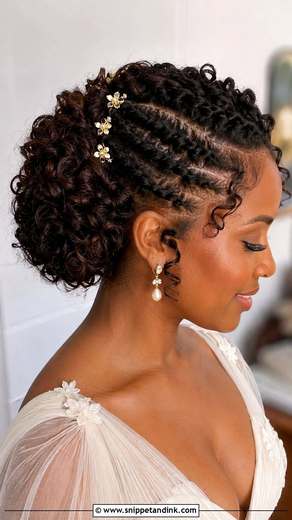 Curly Hair Bridal Twist Updo - Snippet and Ink - 15 Natural Curly Hair Bridal Hairstyles