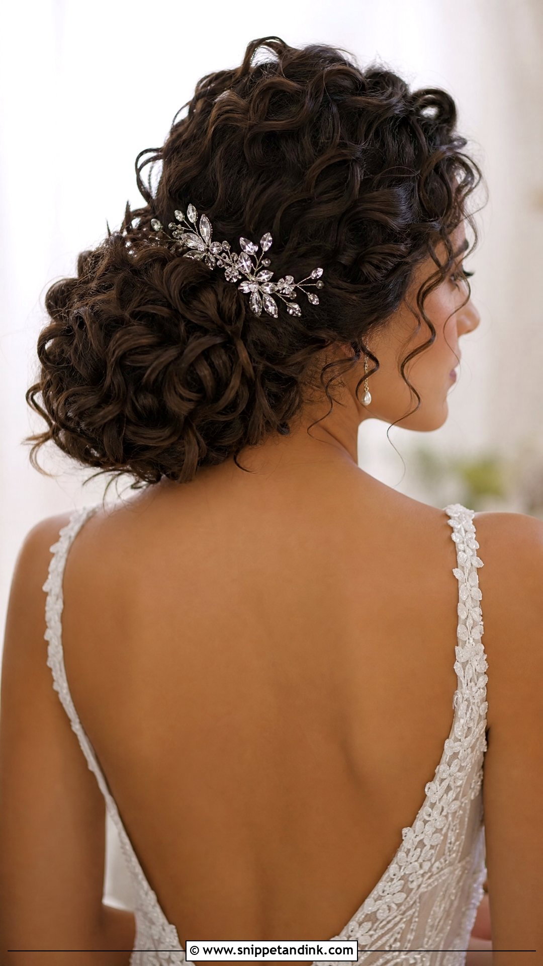 Curly Hair Bridal Updo For Long Hair - Snippet and Ink - 15 Curly Hair Bridal Updo Ideas