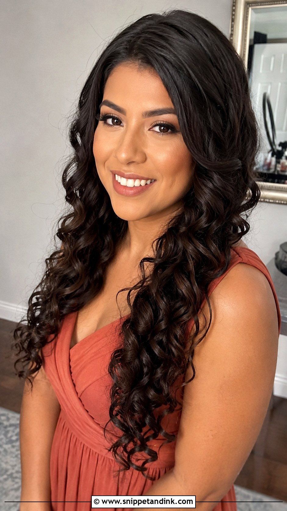 Curly Hair Down Bridesmaid Hair - Snippet and Ink - 25 Curly Hair Bridesmaid Styles