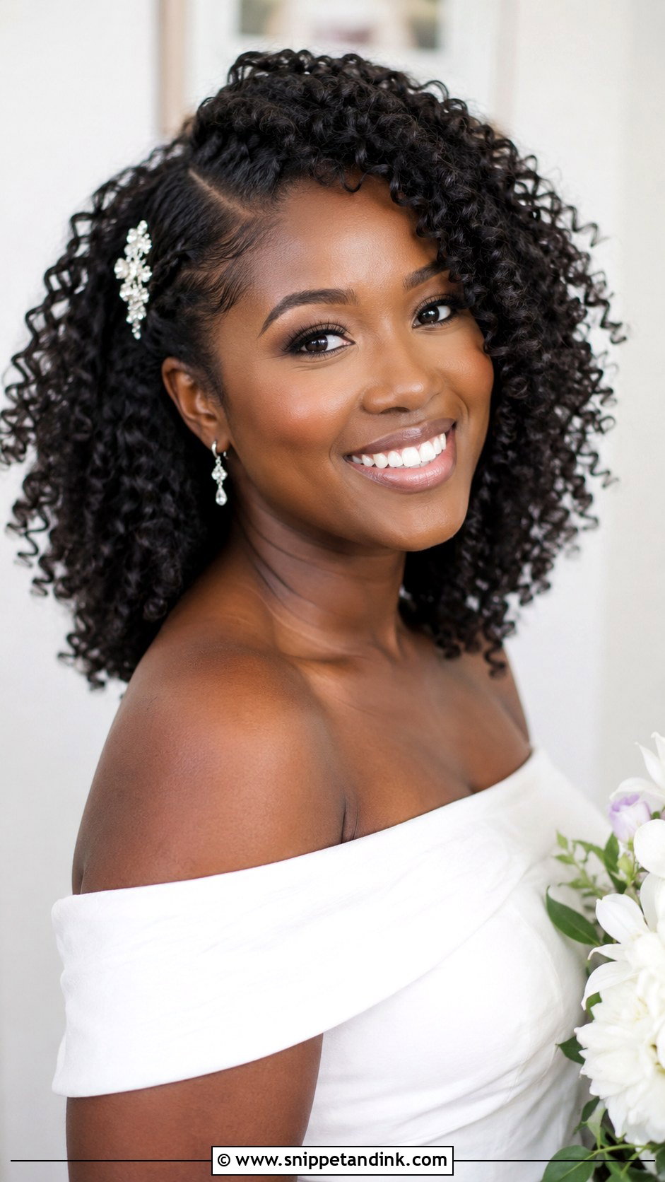 Curly Hair Down Civil Wedding Hairstyle - Snippet and Ink - 25 Civil Wedding Hairstyle Ideas