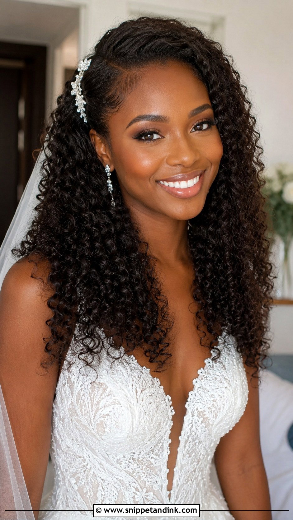 Curly Hair Down Wedding Hairstyle - Snippet and Ink - 20 Casual Wedding Hairstyles