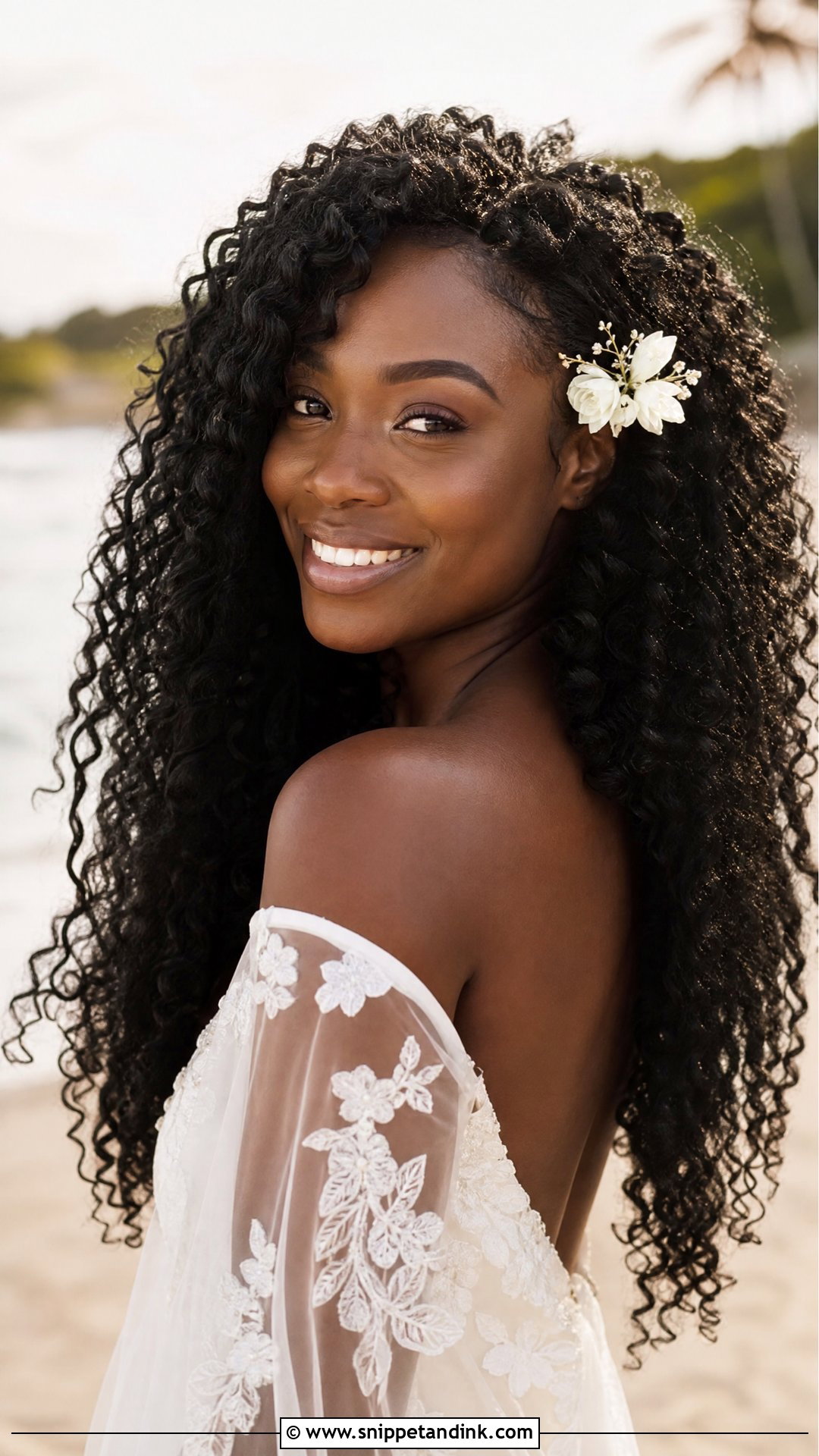 Curly Hair Down Wedding Style - Snippet and Ink - 20 Natural Curly Wedding Hair Ideas