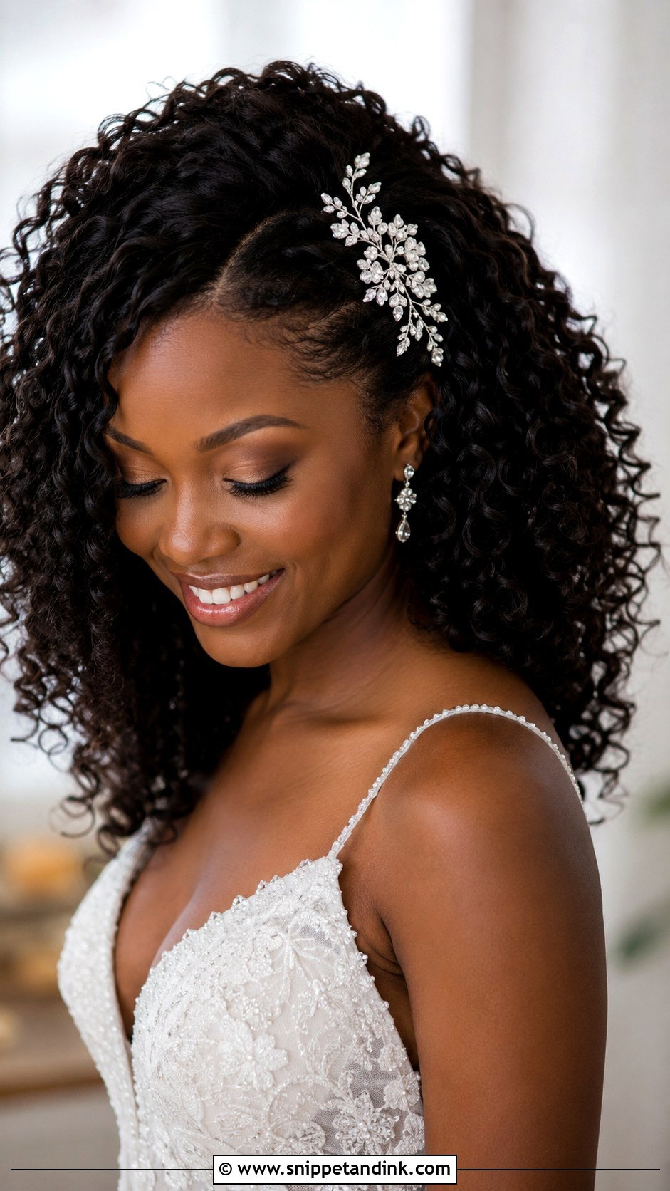 Curly Hair Down Wedding Style - Snippet and Ink - 20 Down Do Wedding Hair Ideas
