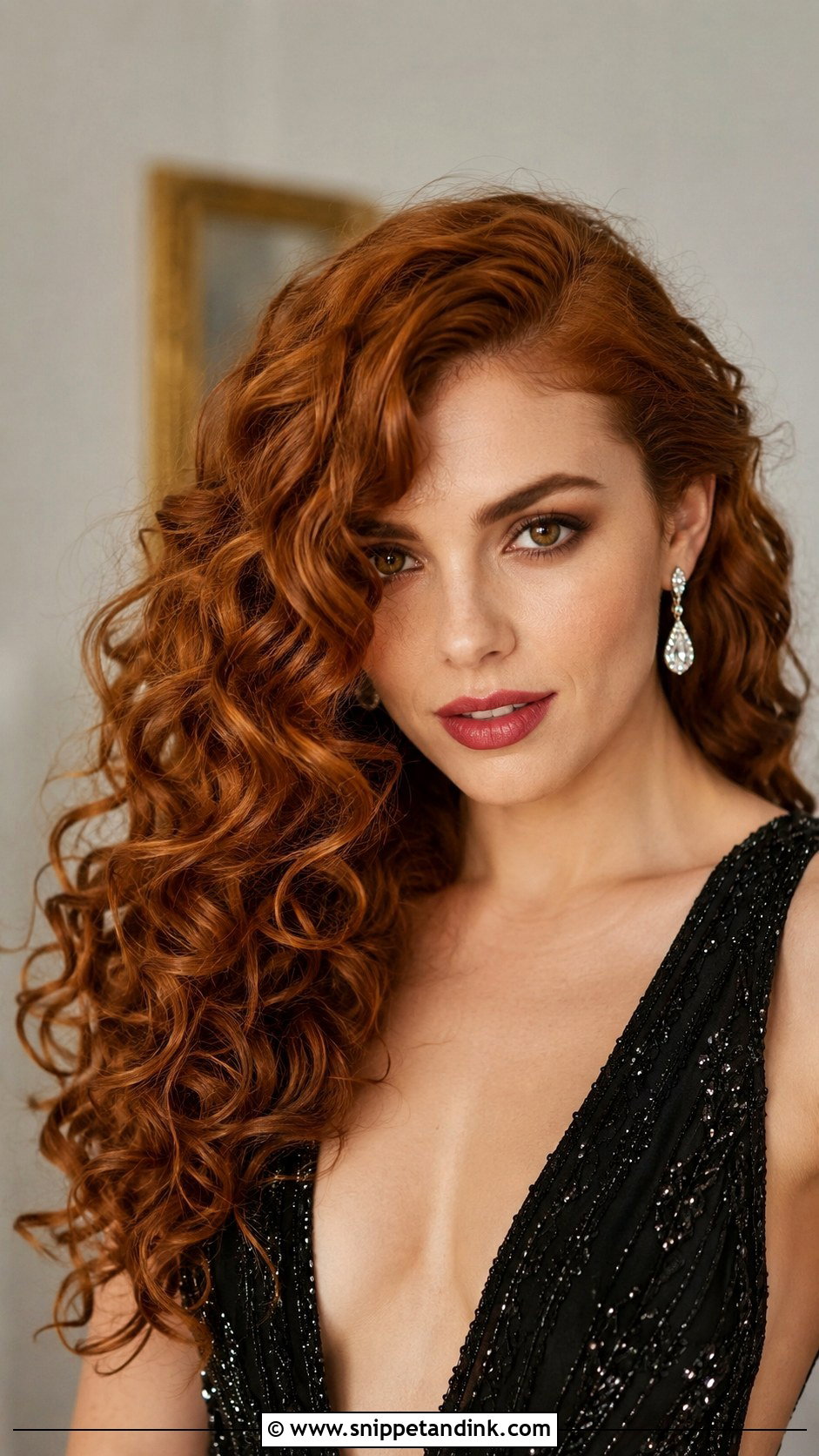 Curly Hair Down With Deep Side Part - Snippet and Ink - 25 Curly Hairstyles for Wedding Guest