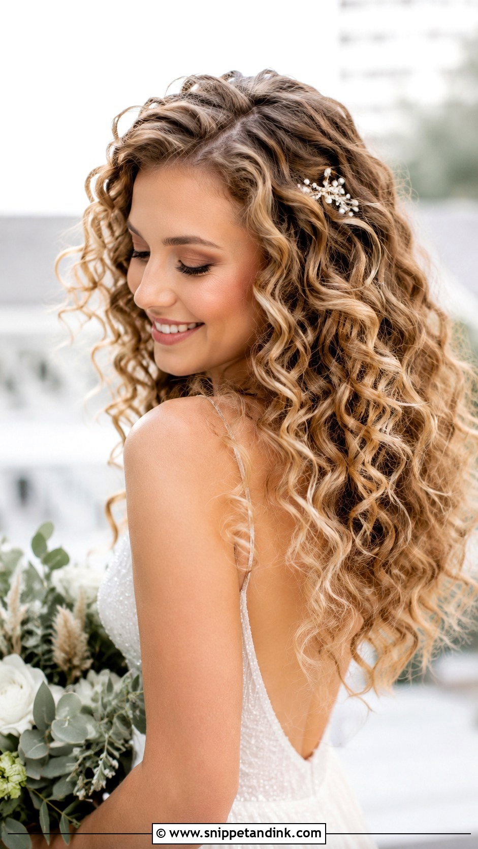 Curly Hair Down With Soft Waves - Snippet and Ink - 25 Curly Hair for Wedding Ideas