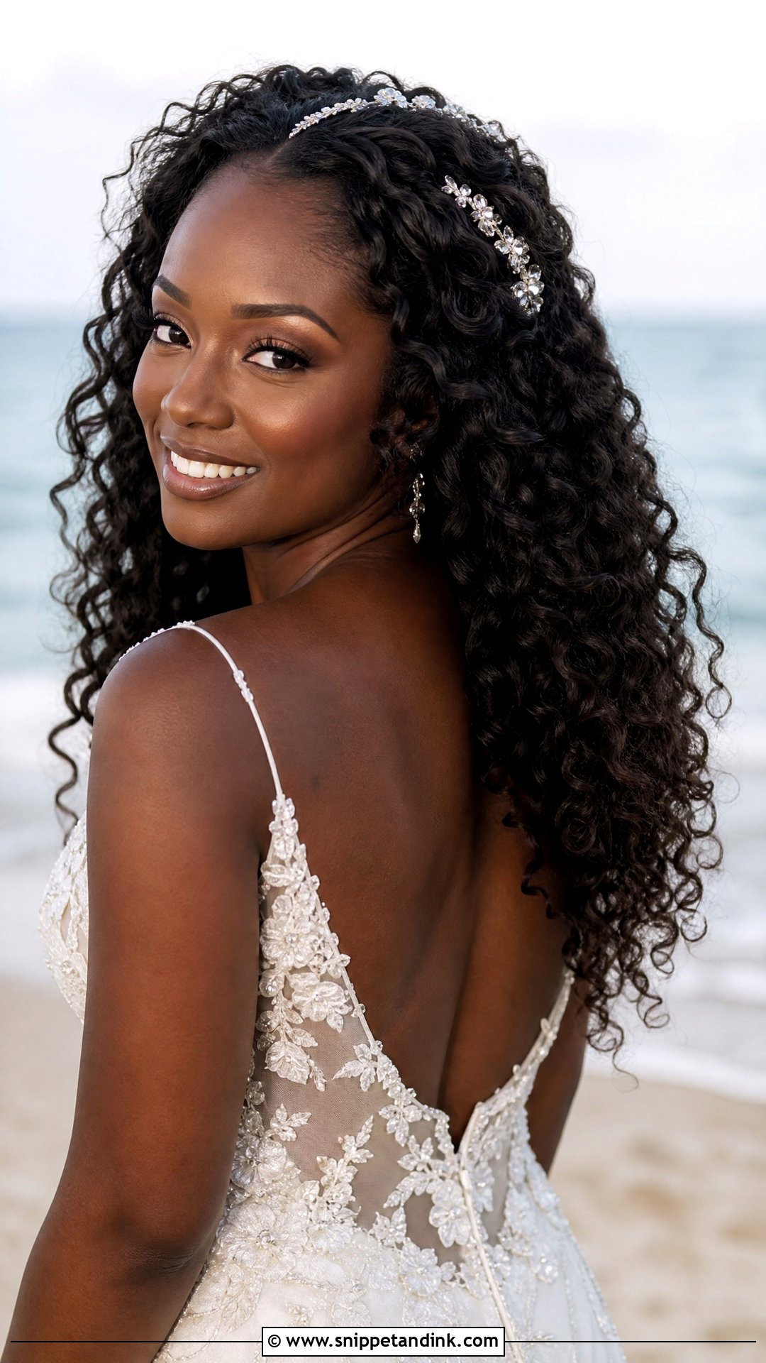 Curly Hair Down for Beach Brides - Snippet and Ink - 20 Beach Bride Hair Ideas