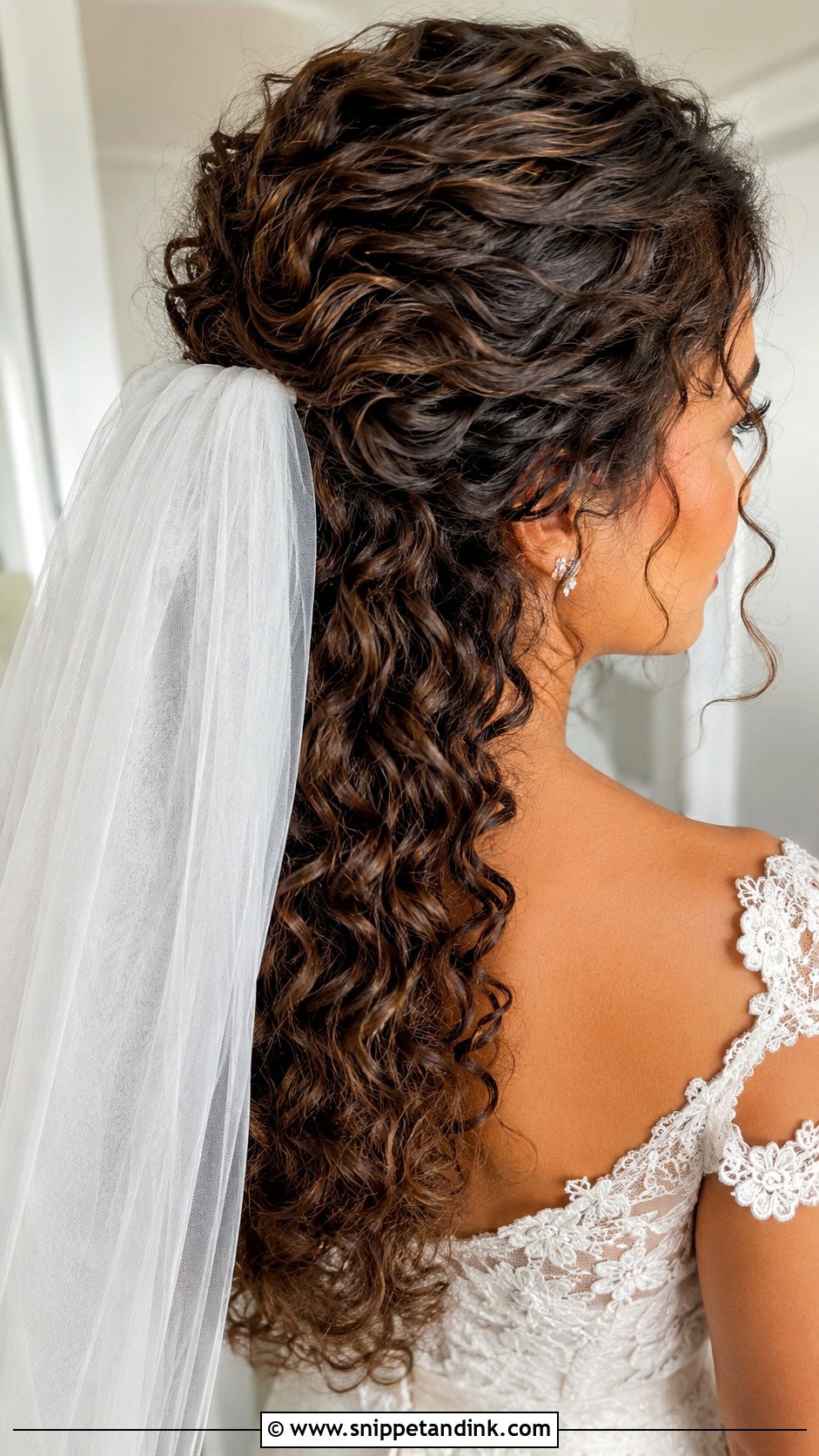 Curly Hair Half Up With Twists - Snippet and Ink - 25 Natural Curls Wedding Hair