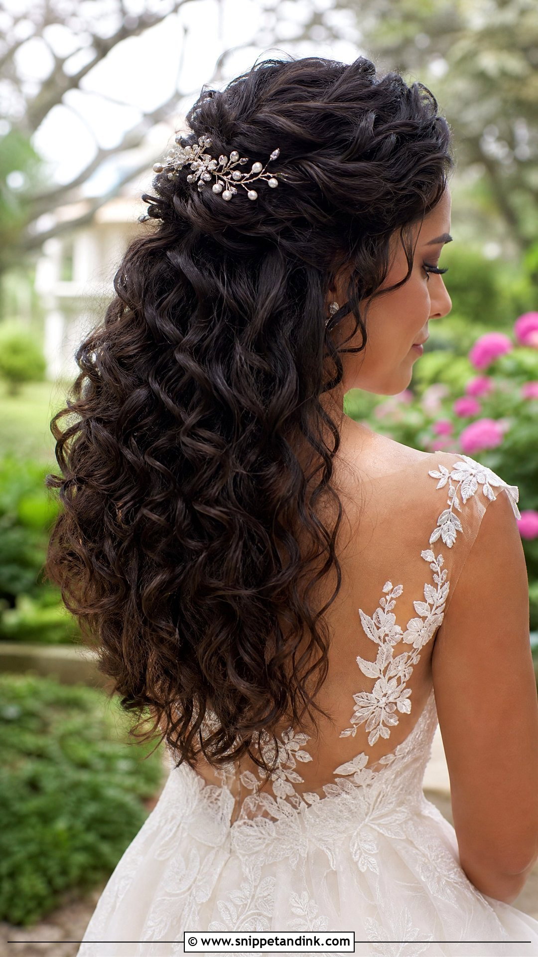 Curly Hair Half Up - Snippet and Ink - 20 Country Wedding Hairstyles