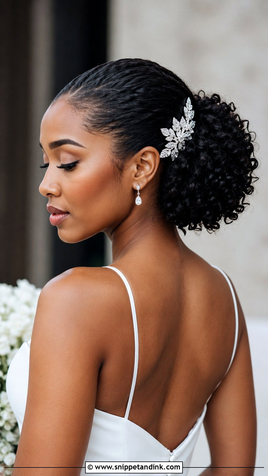 Curly Hair Sleek Slicked Back Look - Snippet and Ink - 20 Wedding Hairstyles for Natural Curly Hair