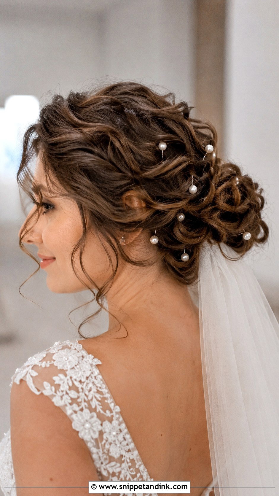 Curly Hair Twisted Updo - Snippet and Ink - 25 Long Curly Wedding Hair Ideas