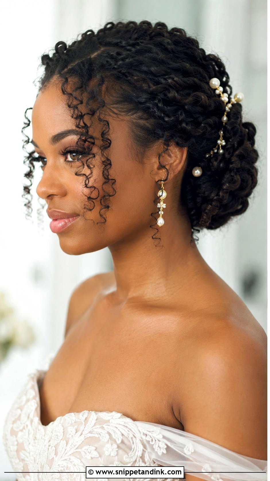 Curly Hair Twisted Updo - Snippet and Ink - 25 Curly Hair Bridal Hairstyles