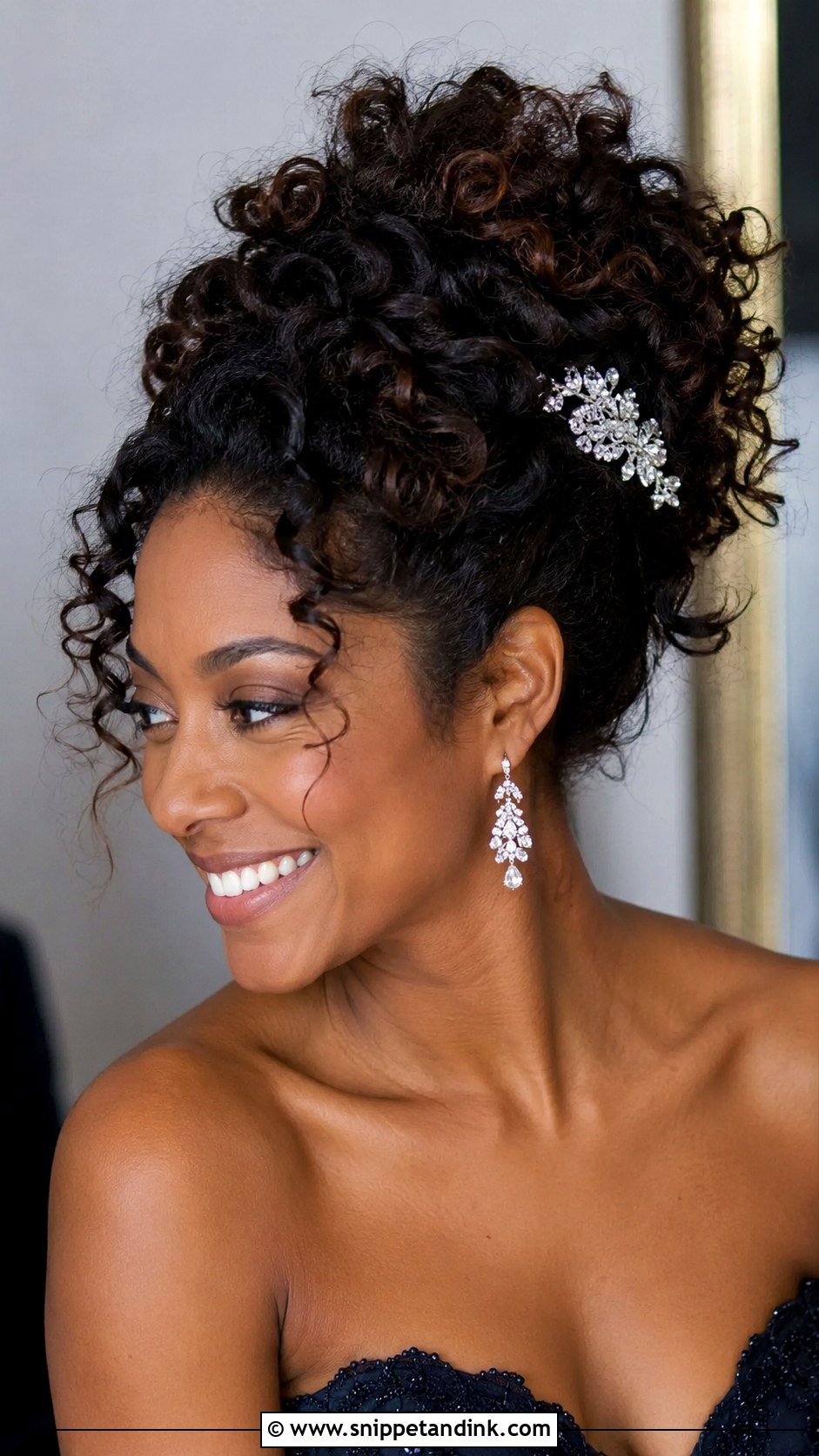 Curly Hair Updo - Snippet and Ink - 25 Hair Styles for Wedding Party