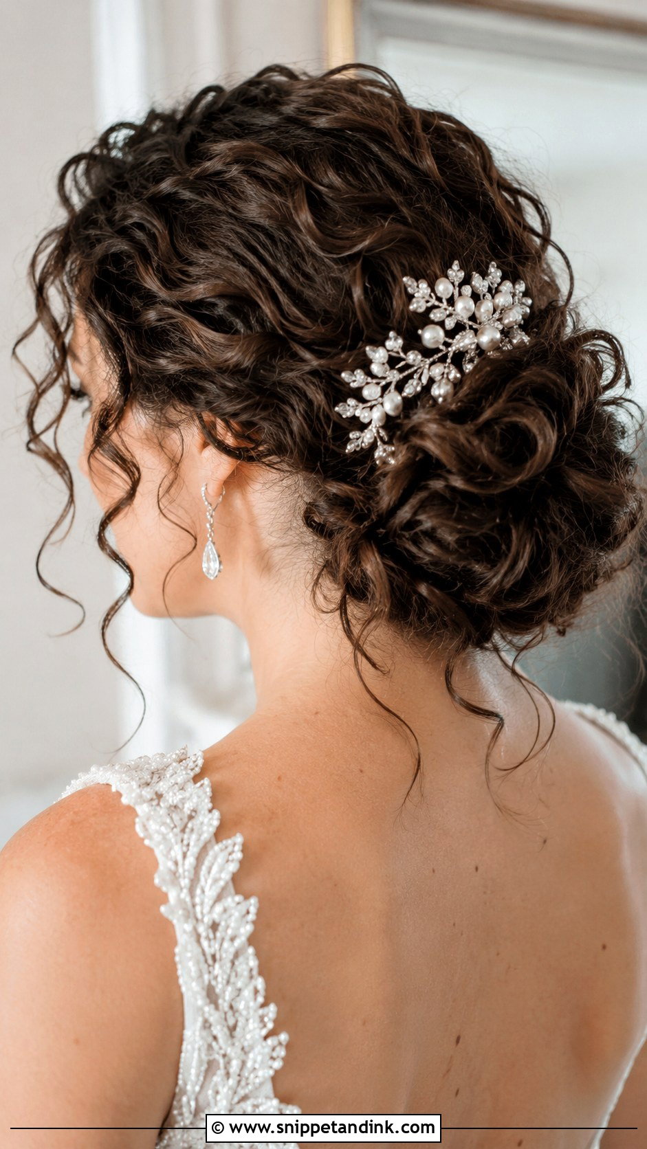 Curly Hair Wedding Chignon - Snippet and Ink - 25 Curly Hair Wedding Hairstyles