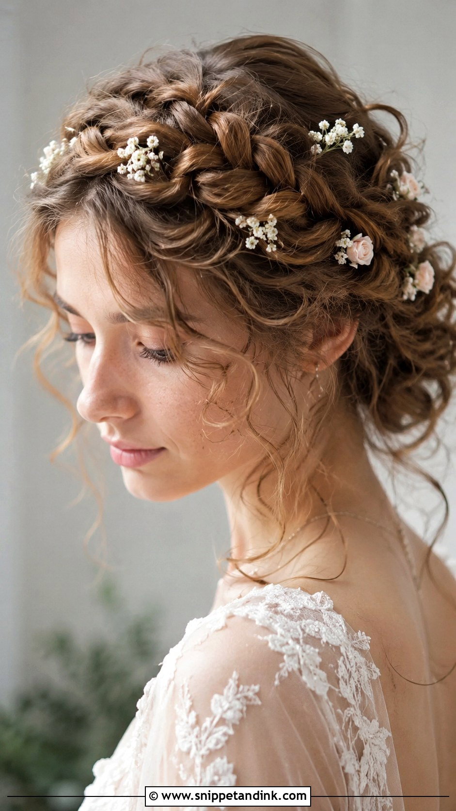 Curly Hair Wedding Crown Braid - Snippet and Ink - 25 Curly Hair Wedding Hairstyles