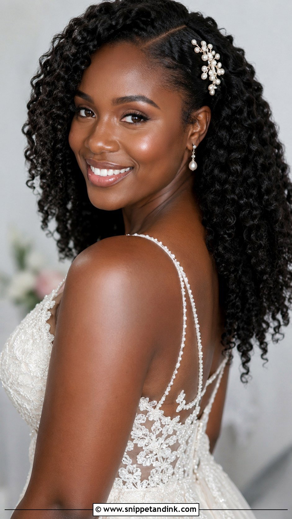 Curly Hair Wedding Hairstyle - Snippet and Ink - 25 Wedding Bridal Hair Ideas