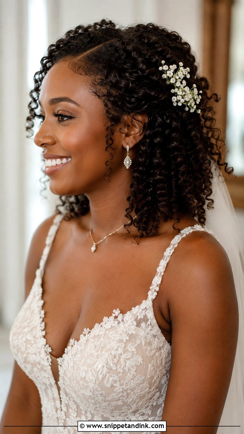 Curly Hair Wedding Hairstyle - Snippet and Ink - 15 Wedding Hairstyles At Home