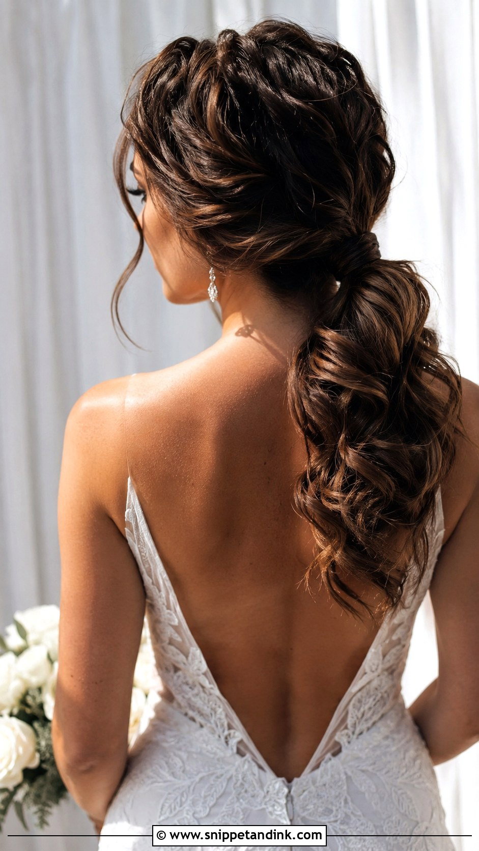 Curly Hair Wedding Ponytail - Snippet and Ink - 25 Curly Hair Wedding Hairstyles