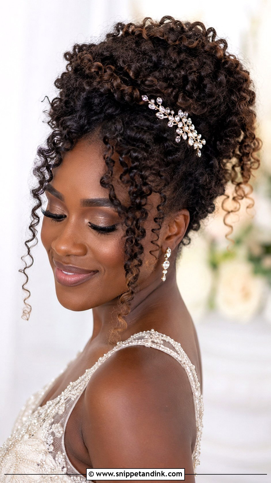 Curly Hair Wedding Updo - Snippet and Ink - 25 Wedding Hair Inspiration Ideas
