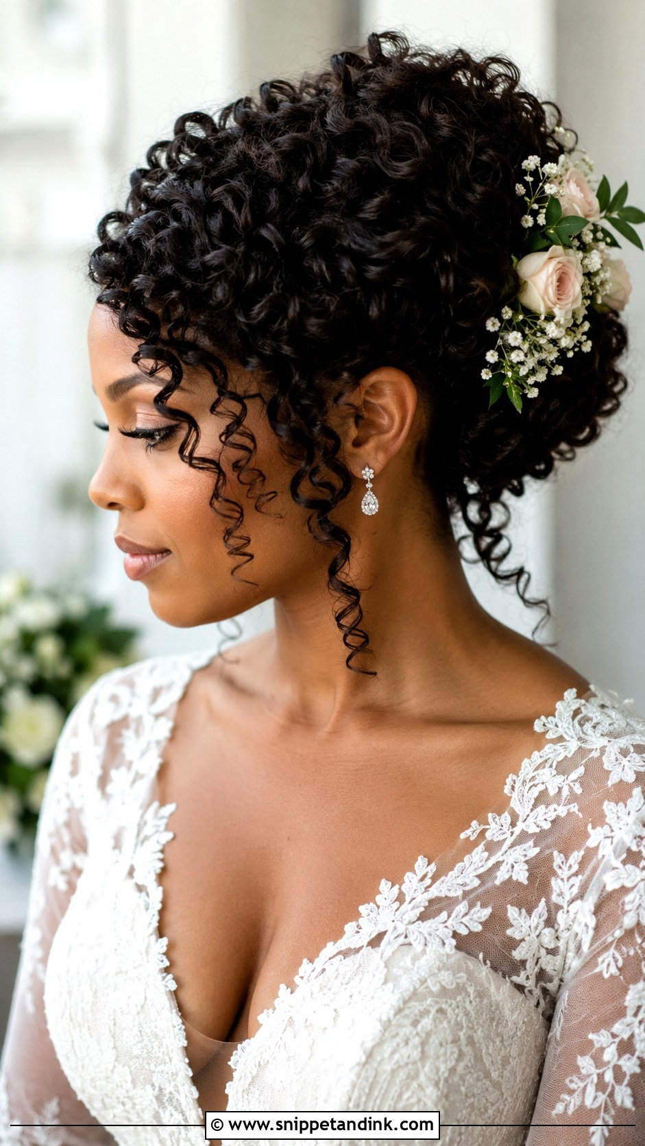 Curly Hair Wedding Updo - Snippet and Ink - 25 Wedding Hair Looks