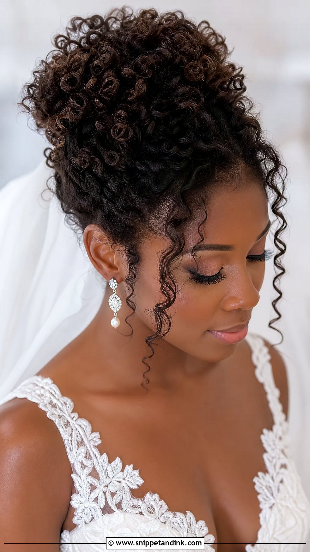 Curly Hair Wedding Updo - Snippet and Ink - 30 Bride Wedding Hair Styles