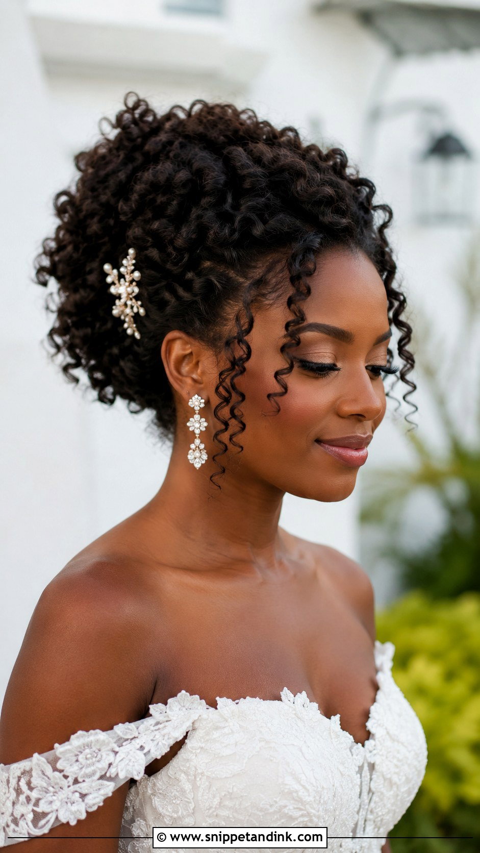 Curly Hair Wedding Updo - Snippet and Ink - 30 Easy Wedding Hairstyles