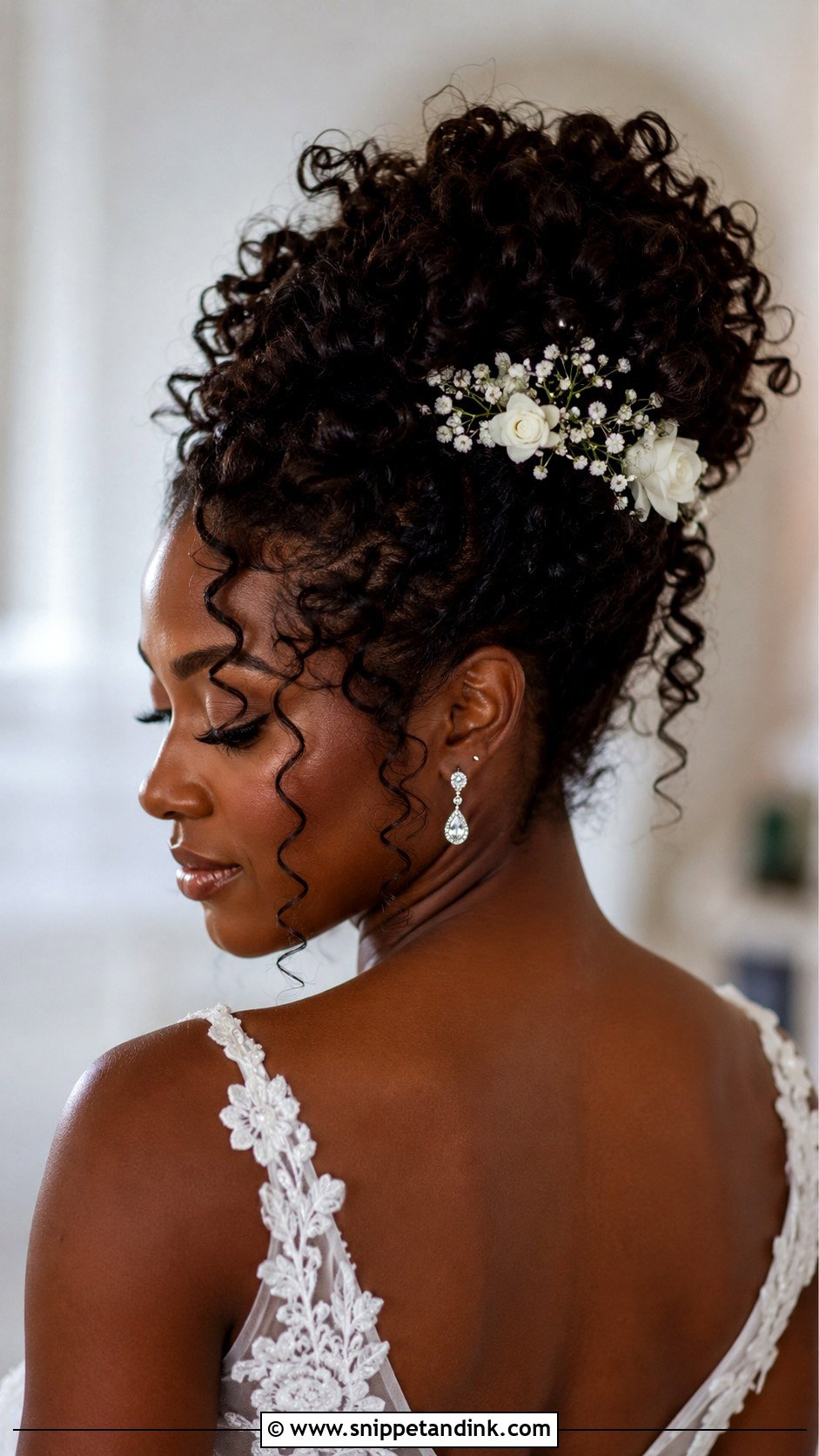 Curly Hair Wedding Updo - Snippet and Ink - 30 Wedding Hair Styles