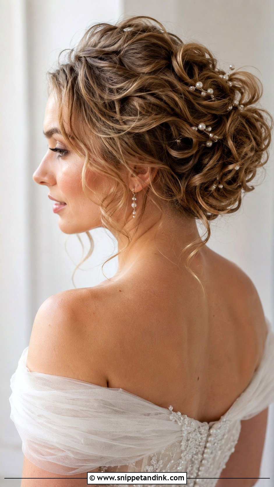 Curly Hair Wedding Updo With Tendrils - Snippet and Ink - 25 Curly Hair Wedding Hairstyles