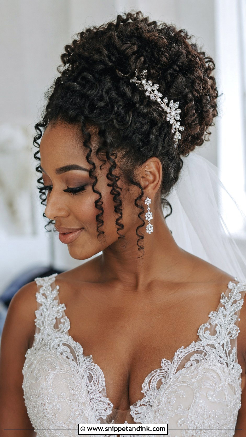 Curly Hair Wedding Updo - Snippet and Ink - 20 Cute Wedding Hair Ideas