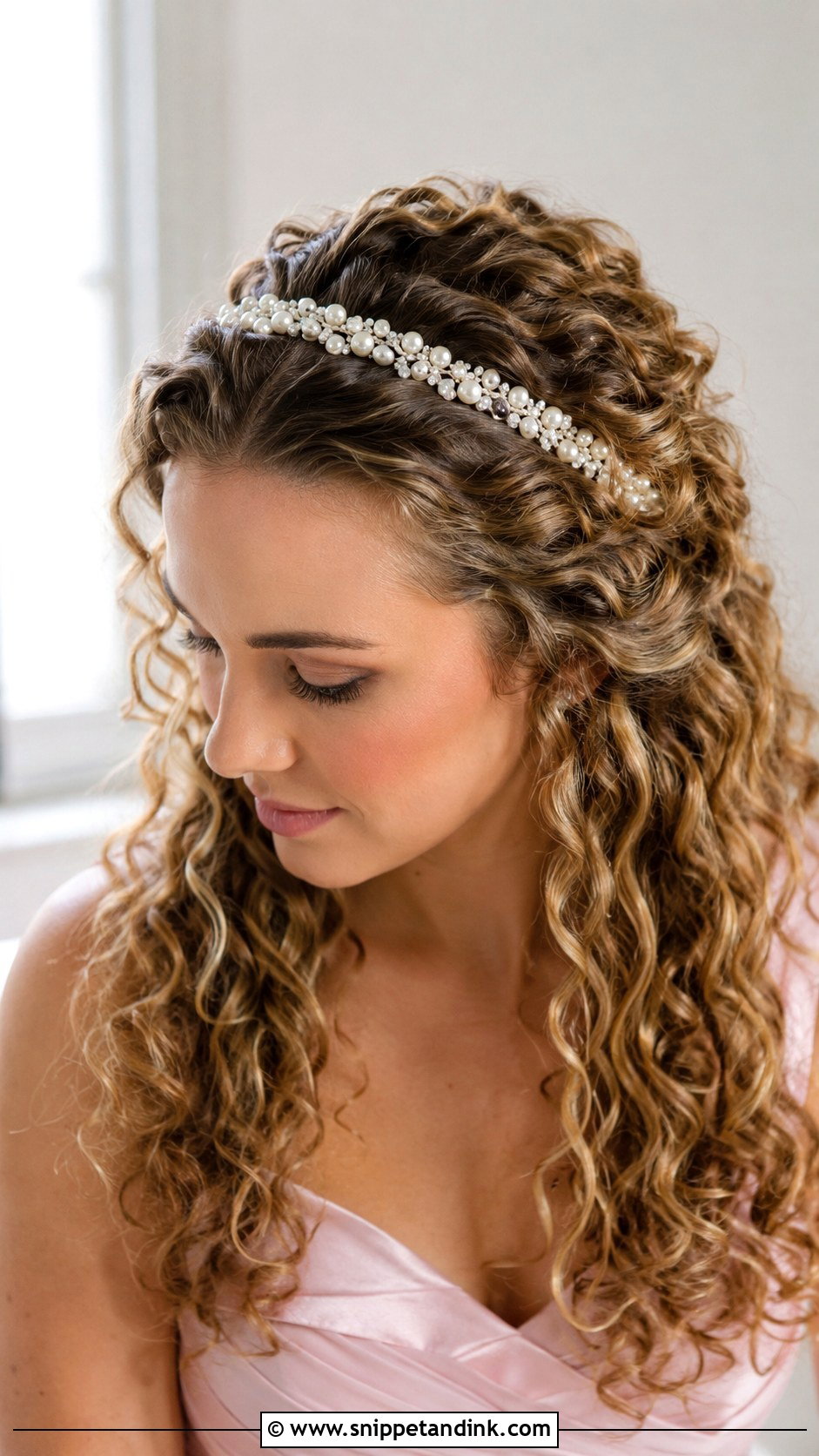 Curly Hair With A Headband - Snippet and Ink - 25 Curly Hair Wedding Guest Styles