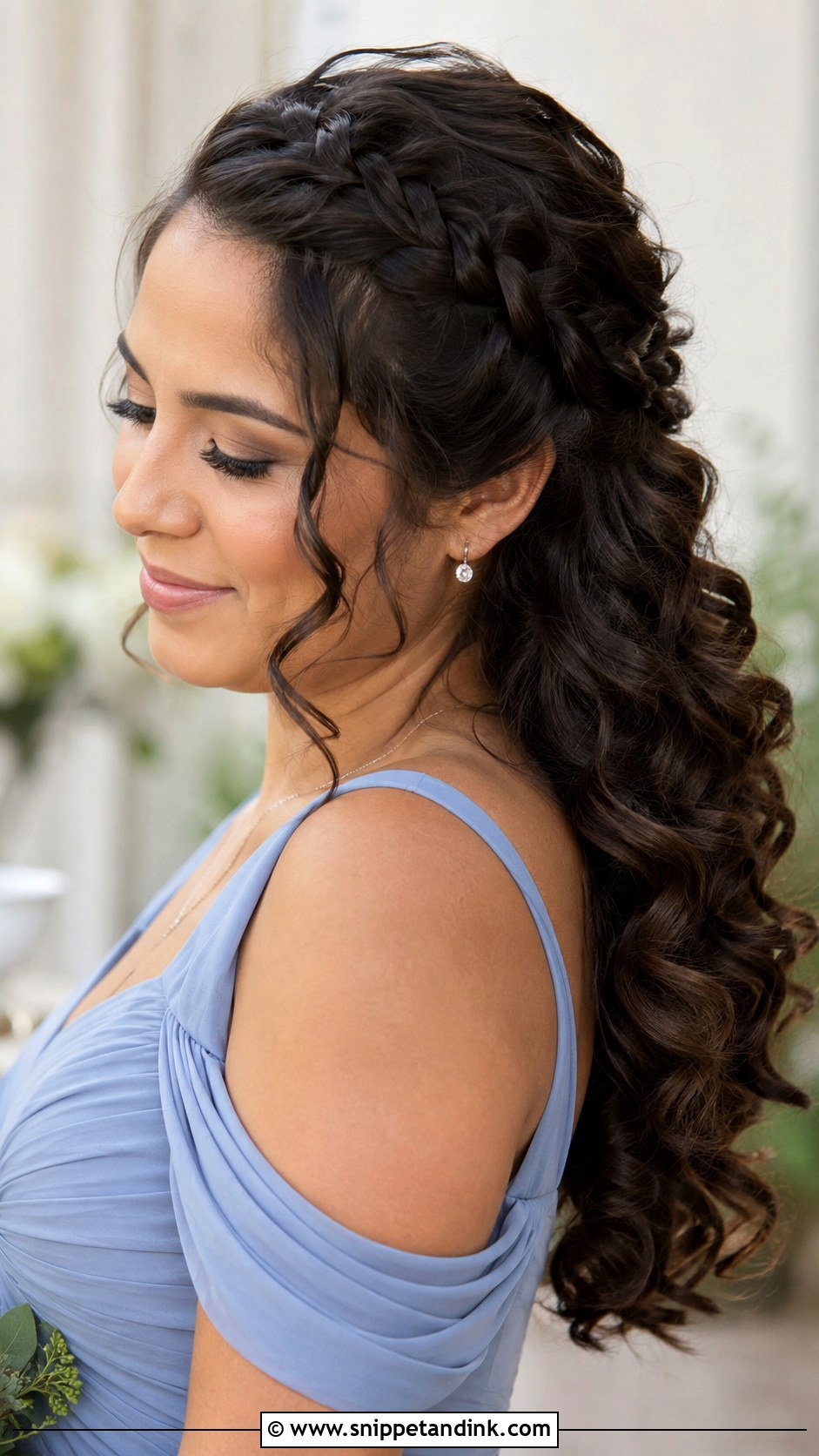 Curly Hair With Braided Sides - Snippet and Ink - 20 Bridesmaid Hairstyles for Curly Hair
