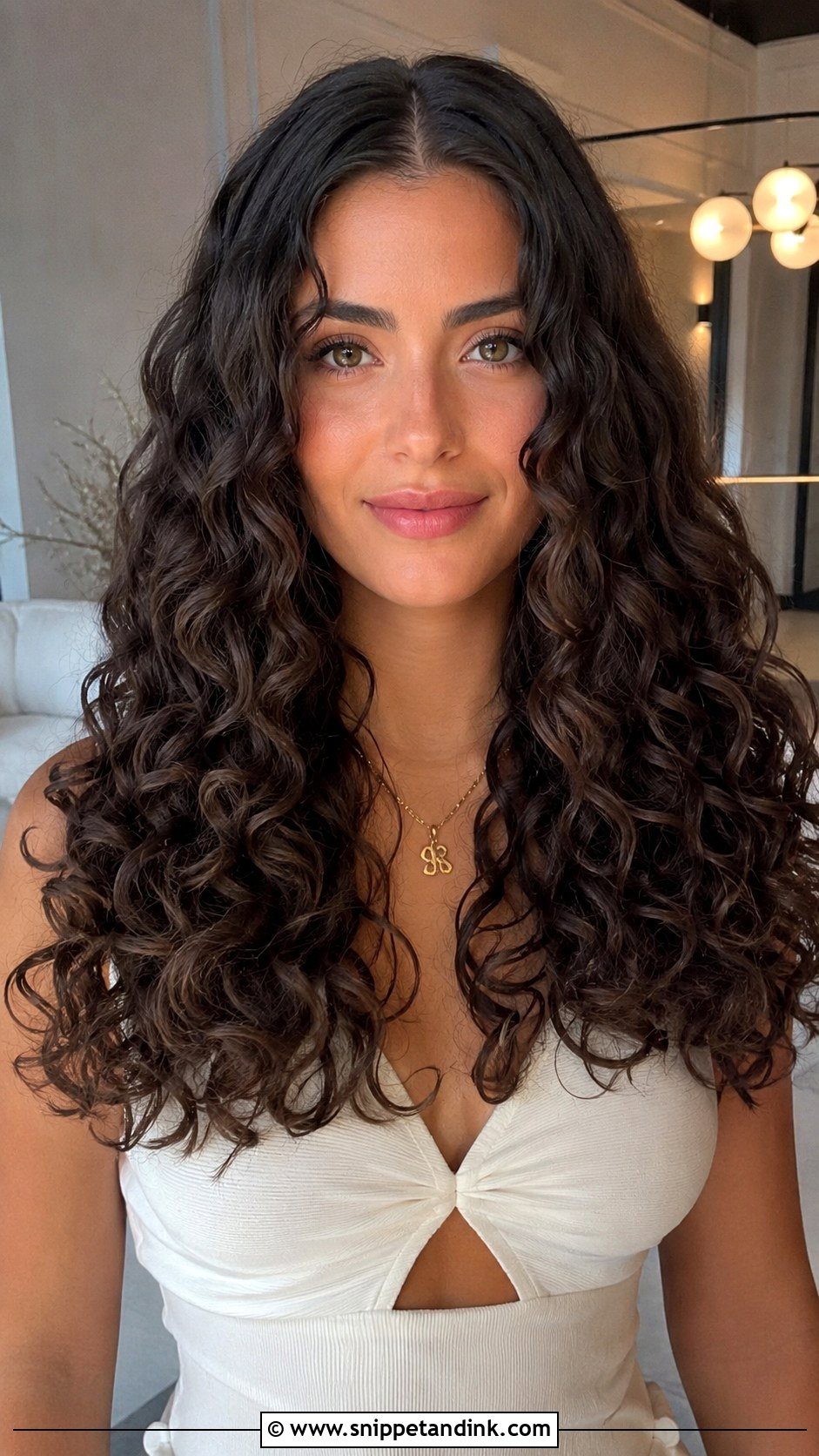 Curly Hair With Center Part - Snippet and Ink - 25 Curly Hairstyles for Wedding Guest