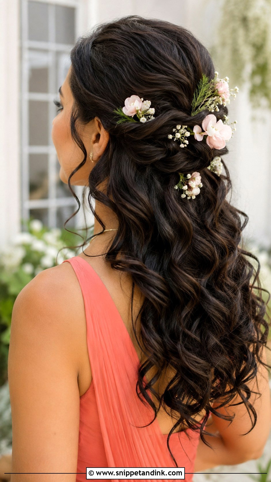Curly Hair With Flower Clips Bridesmaid Hair - Snippet and Ink - 20 Curly Hairstyles for Bridesmaids