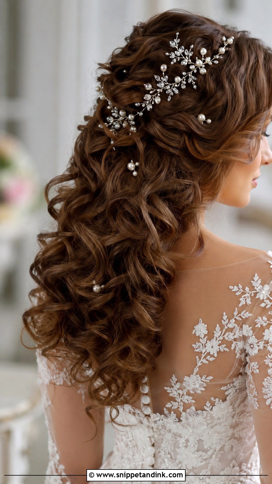 Curly Hair With Hair Accessories - Snippet and Ink - 30 Curls Hairstyles for Wedding