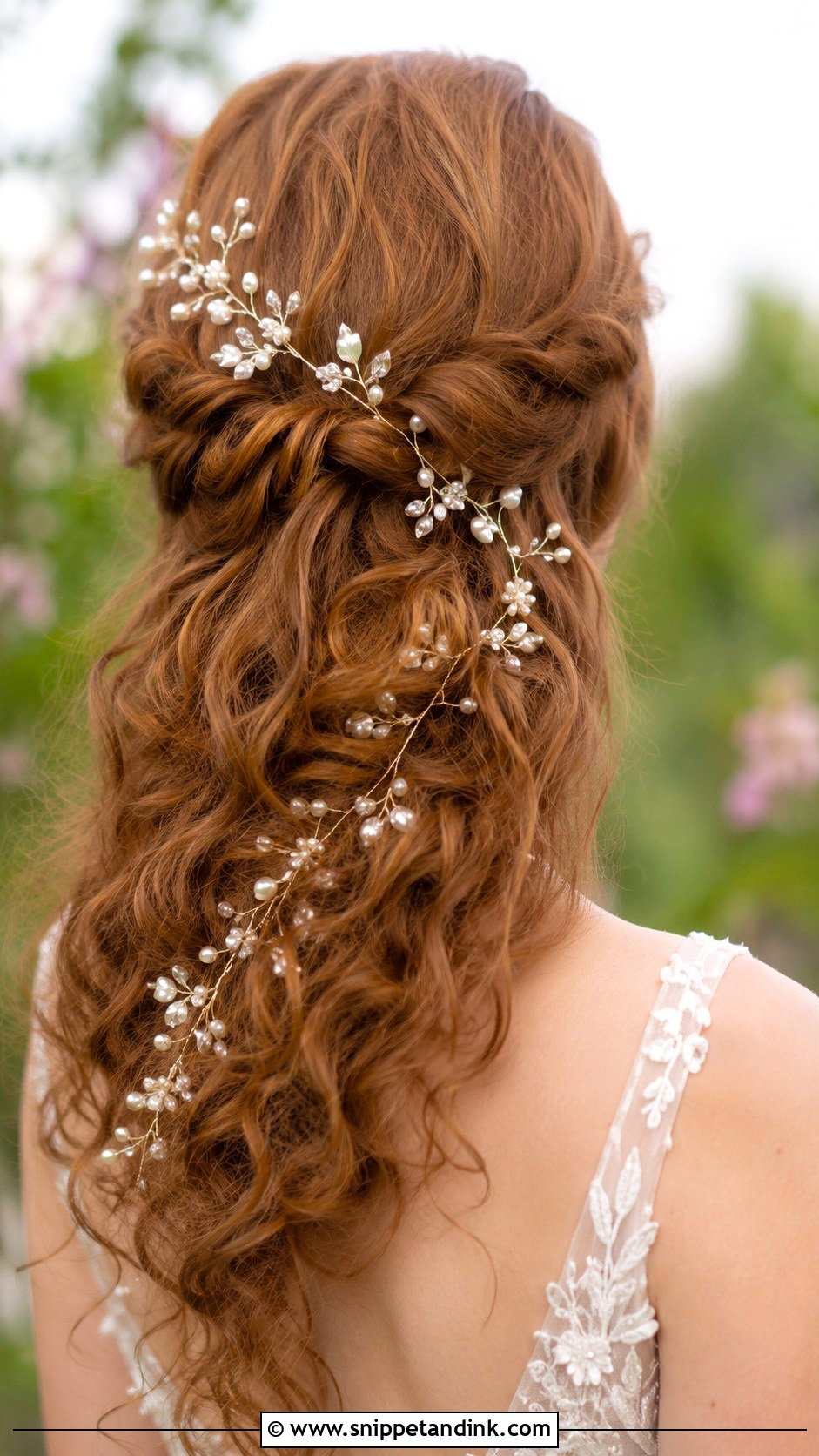 Curly Hair With Hair Vine - Snippet and Ink - 20 Wedding Hair Curly Down Ideas