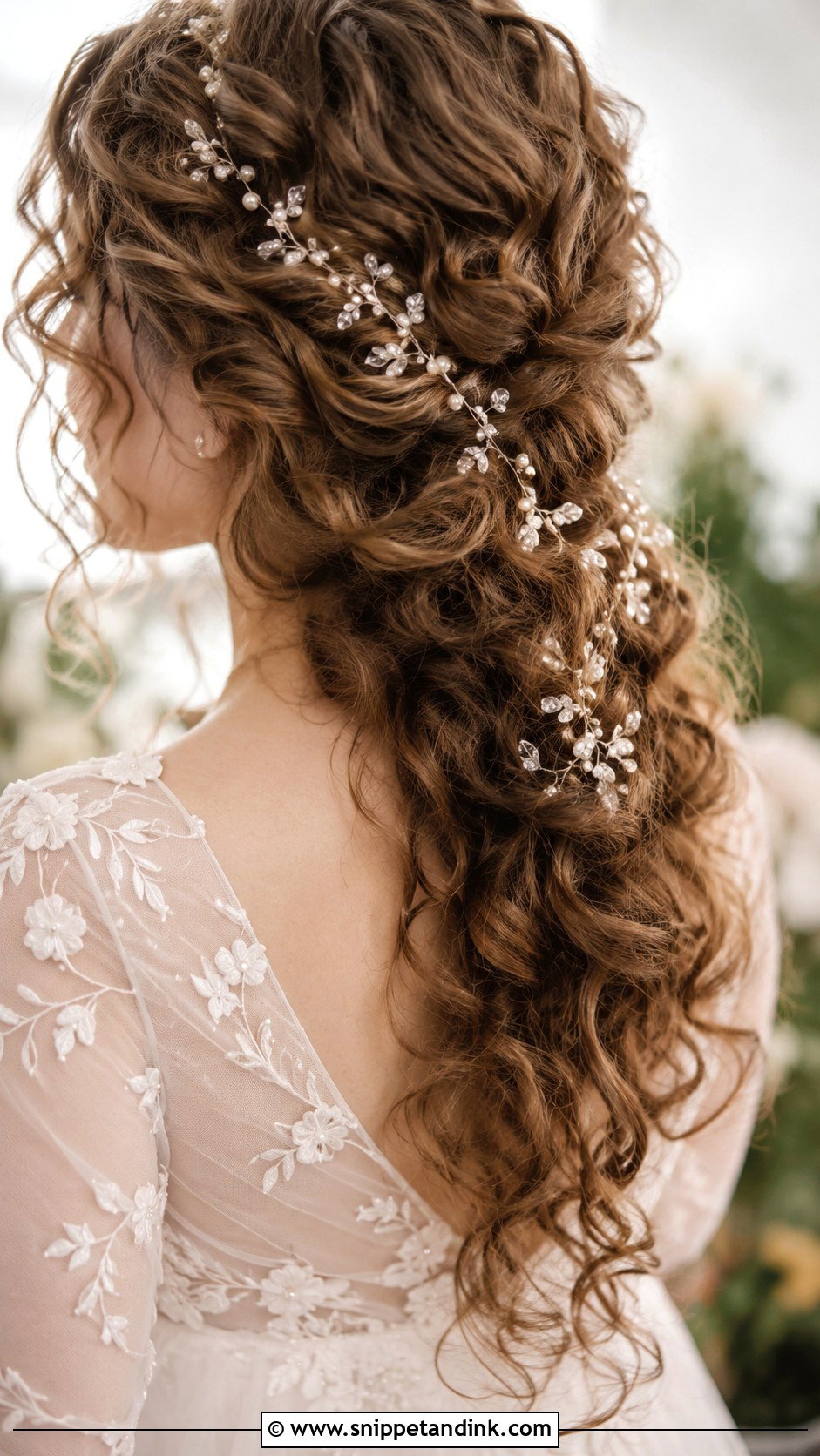 Curly Hair With Hair Vine - Snippet and Ink - 25 Curly Hair for Wedding Ideas