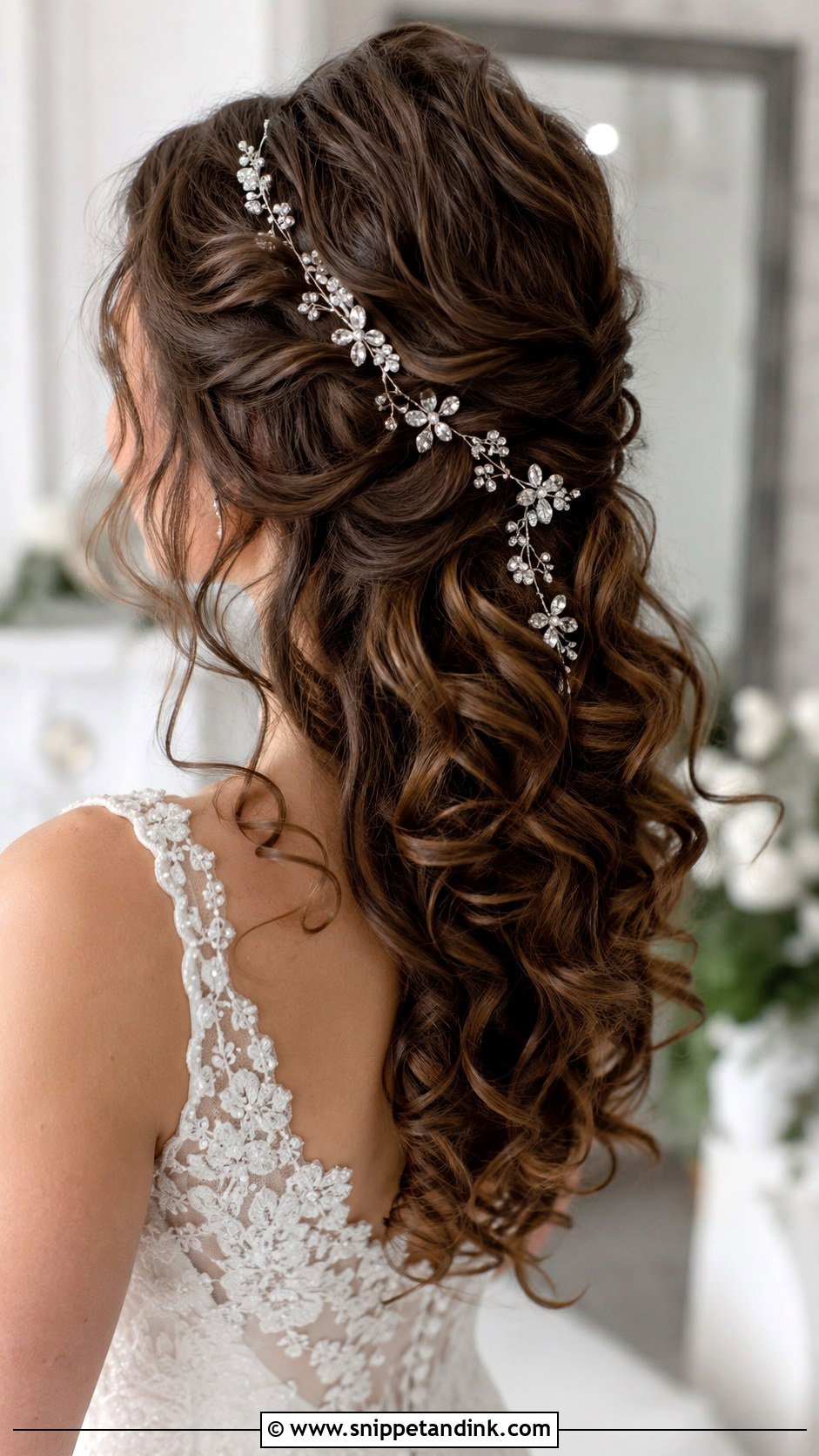 Curly Hair With Hair Vine - Snippet and Ink - 25 Wedding Curls