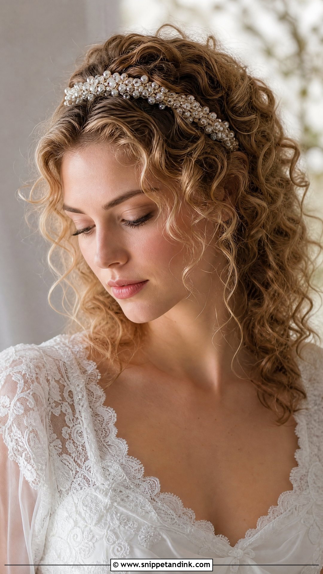 Curly Hair With Headband - Snippet and Ink - 20 Natural Curly Wedding Hair Ideas