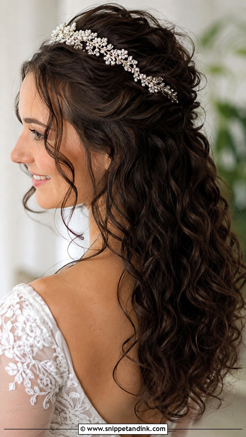 Curly Hair With Headband Bridal Style - Snippet and Ink - 25 Curly Hair Bridal Hairstyles