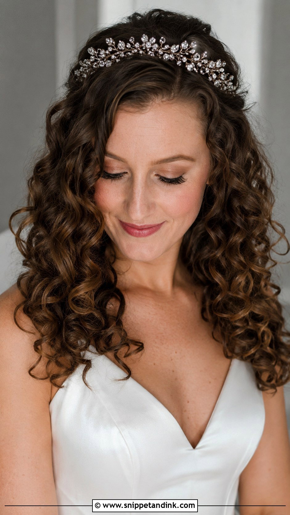 Curly Hair With Headband or Tiara - Snippet and Ink - 20 Wedding Hairstyles for Natural Curly Hair