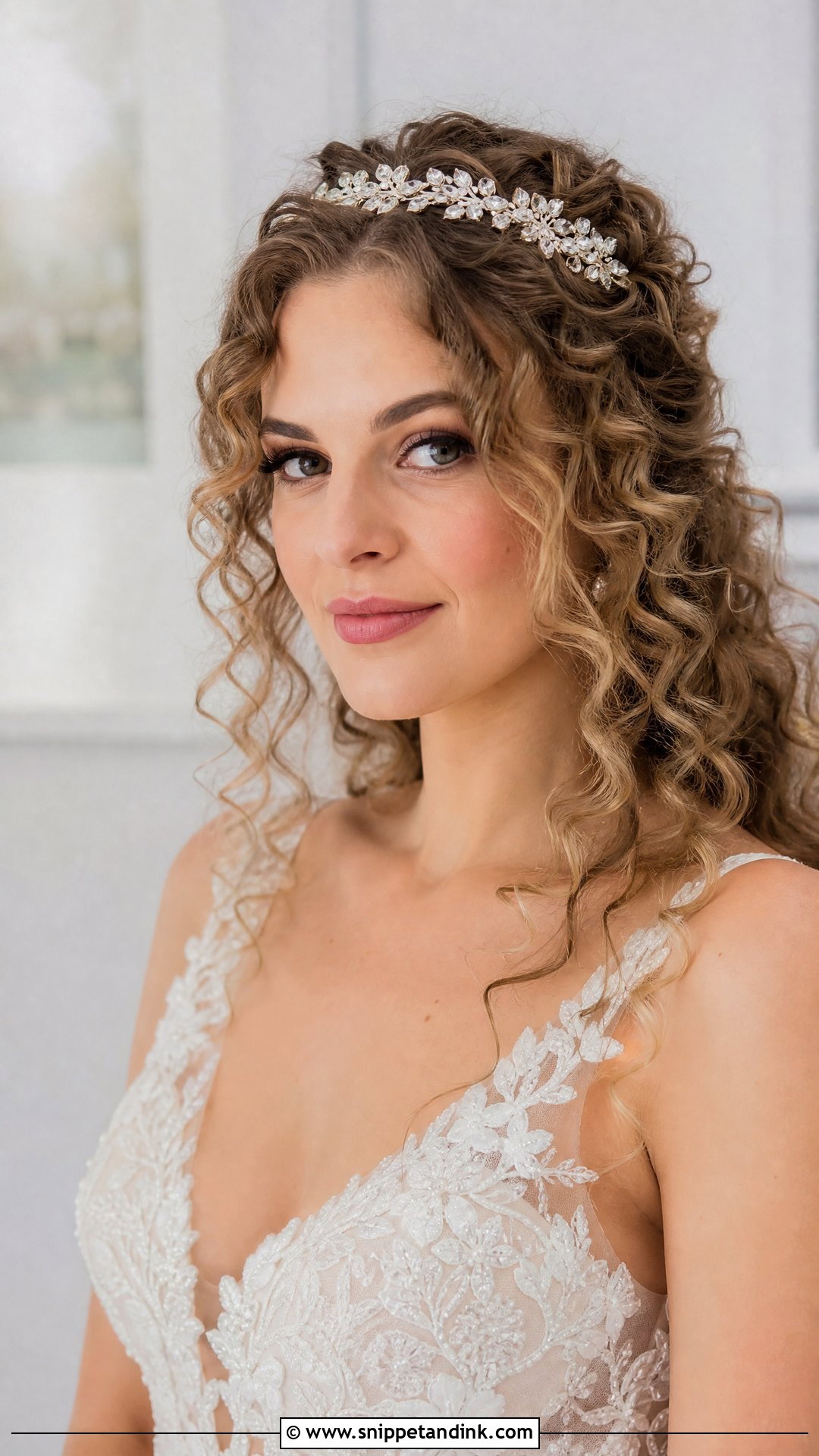 Curly Hair With Headband - Snippet and Ink - 20 Bridal Hair Curly Down Ideas
