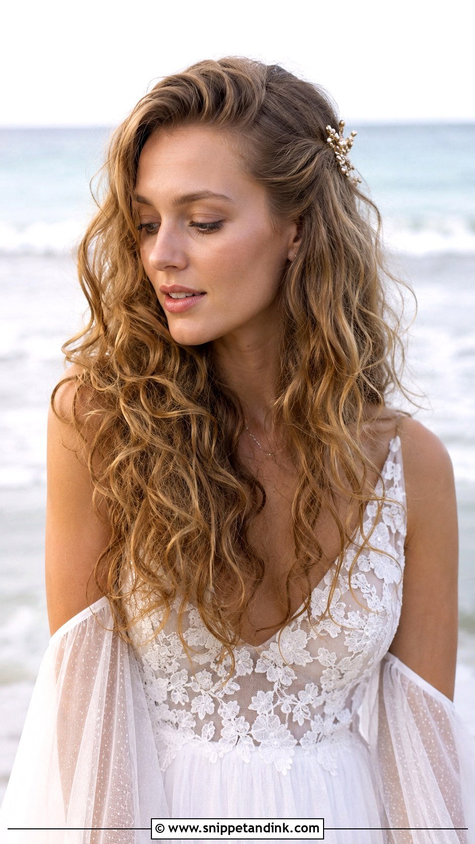 Curly Hair With Loose Beach Waves - Snippet and Ink - 25 Curly Hairstyles for Wedding Guest