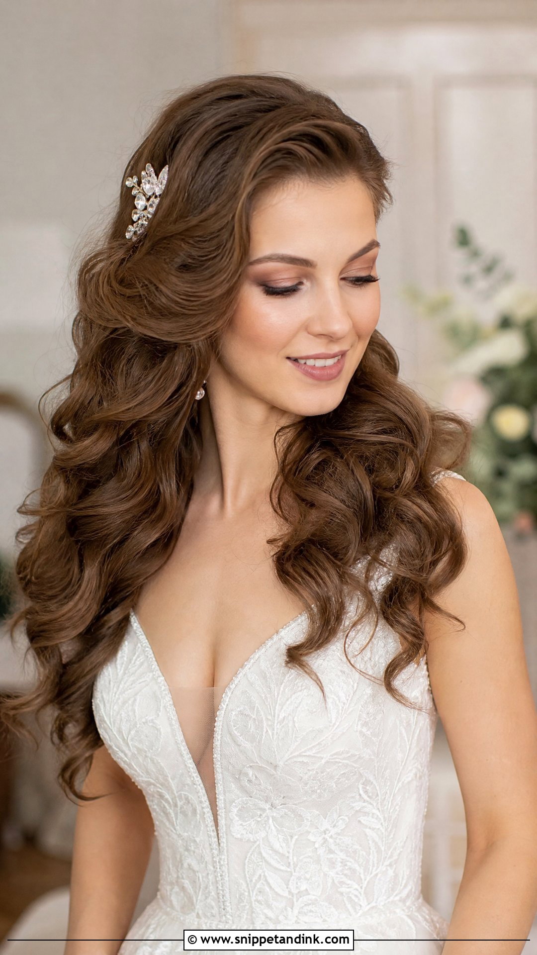 Curly Hair With Loose Romantic Waves - Snippet and Ink - 20 Curly Hairstyles for Weddings