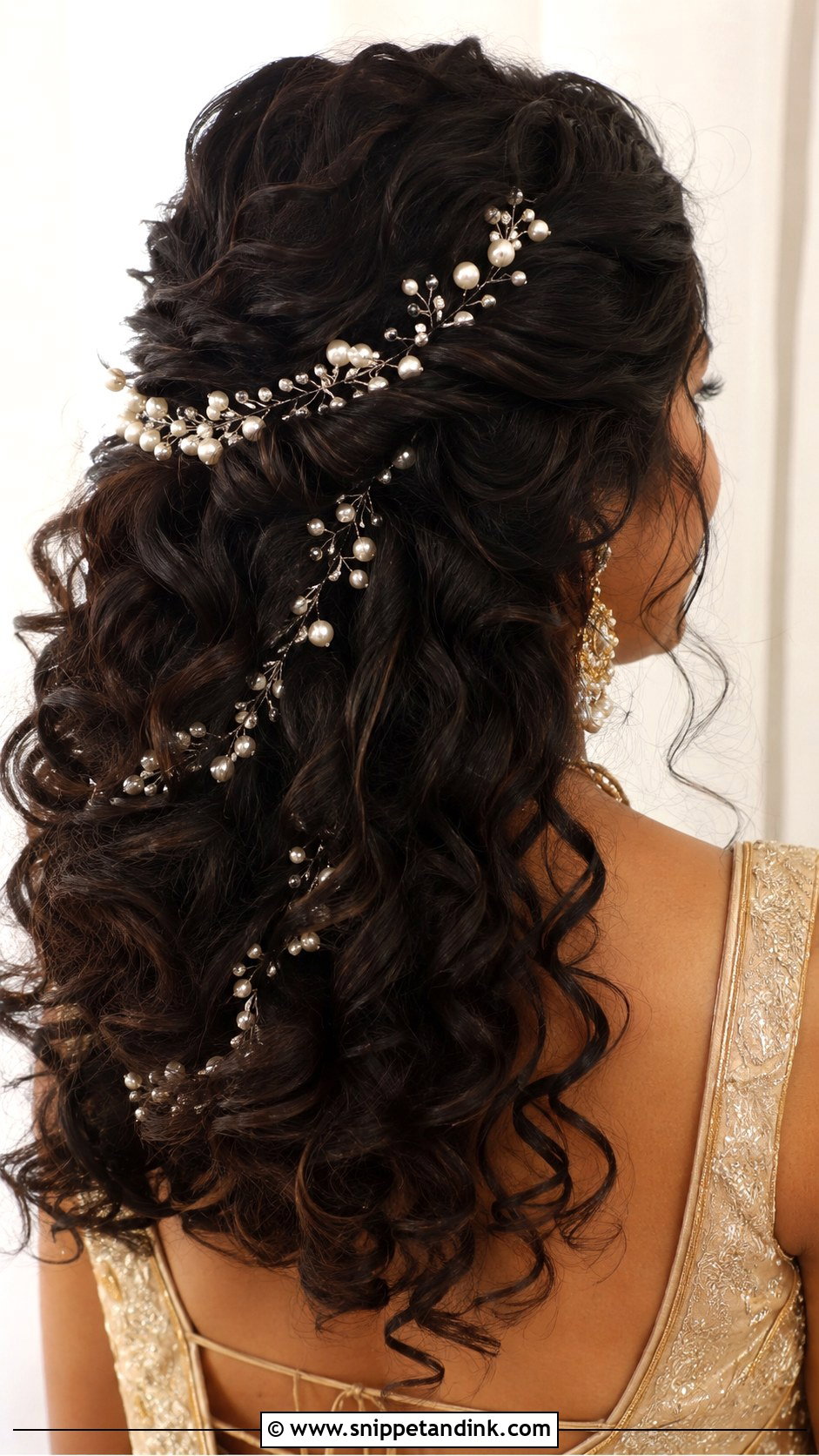 Curly Hair With Pearl Accessories - Snippet and Ink - 25 Curly Hairstyles for Wedding Guest