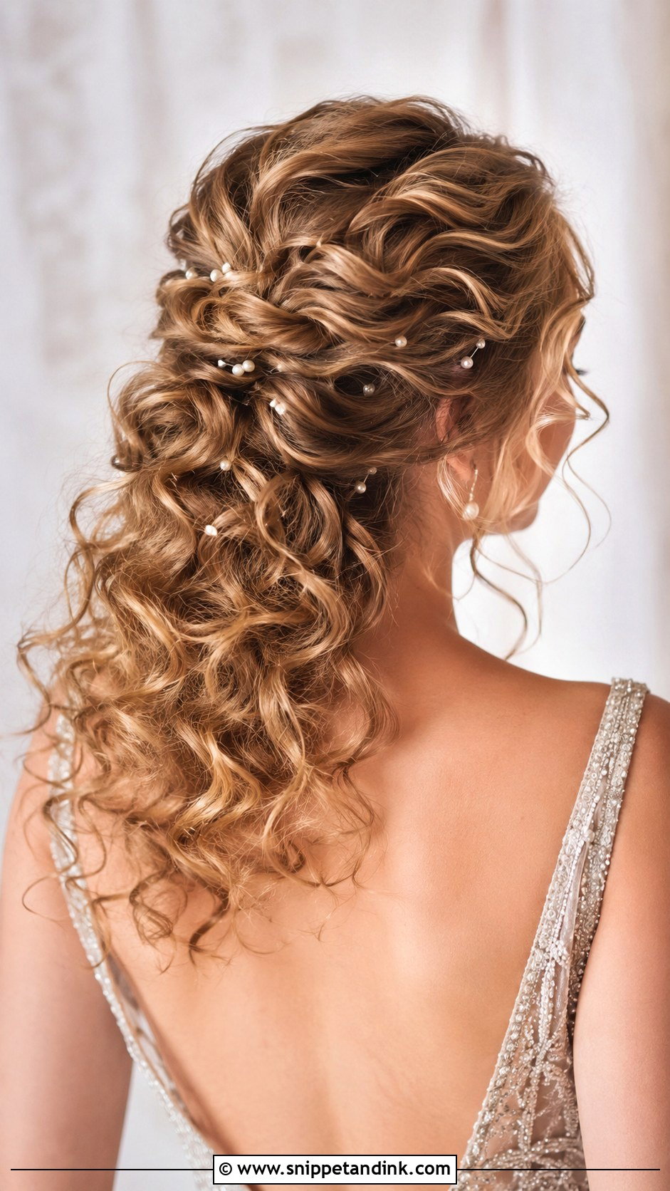 Curly Hair With Pearl Pins - Snippet and Ink - 20 Wedding Guest Hair Curly Ideas