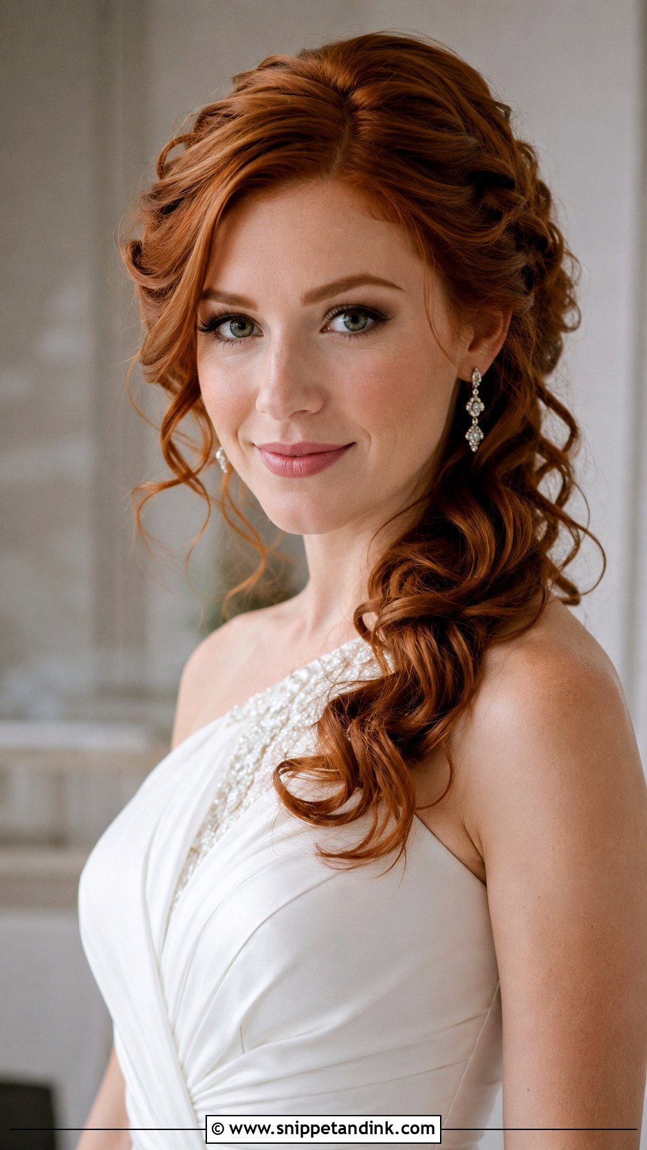Curly Hair With Side Swept Style - Snippet and Ink - 20 Wedding Hair Curly Down Ideas