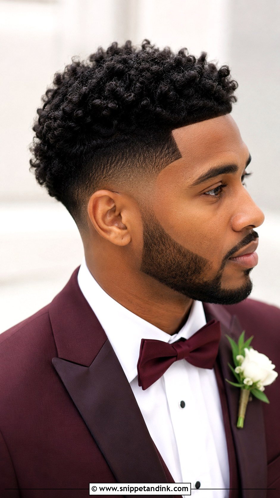 Curly Hair With Taper Fade - Snippet and Ink - 25 Wedding Hairstyles for Men