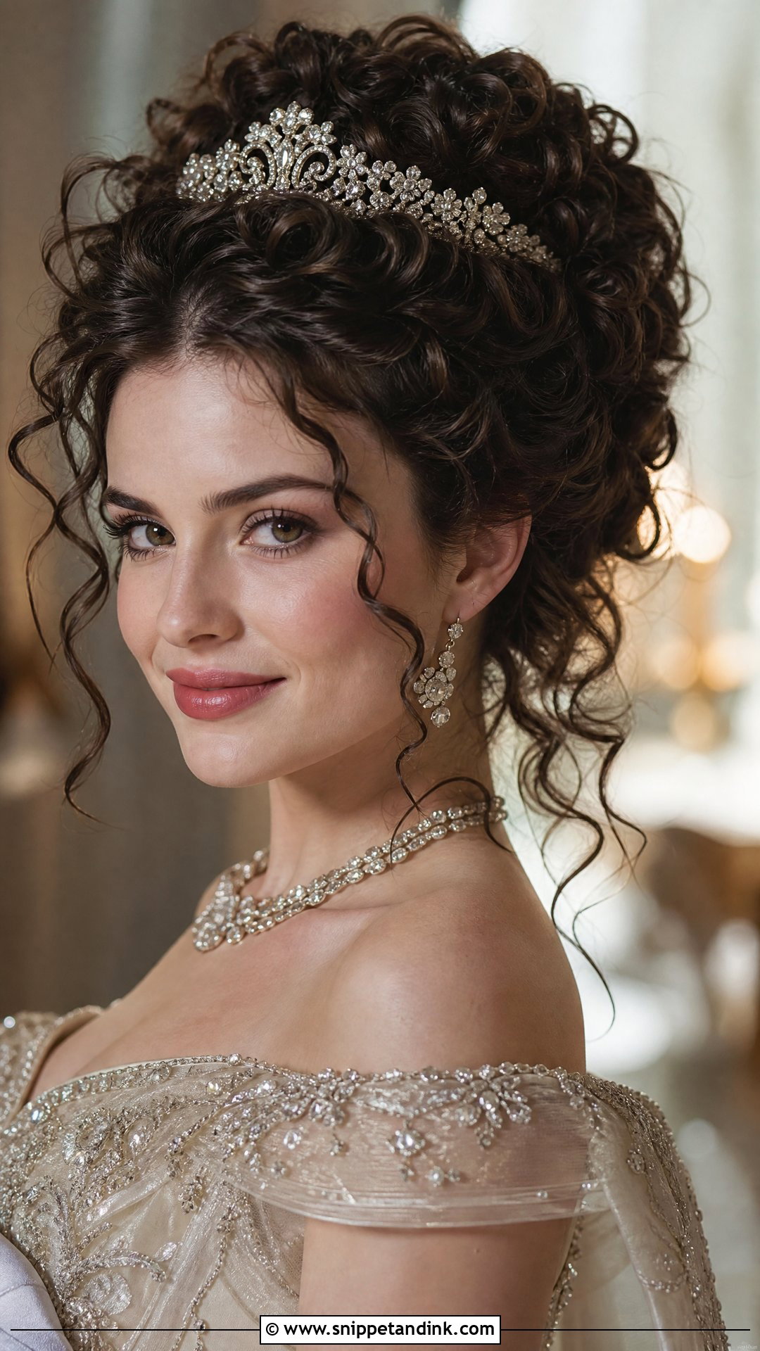Curly Hair With Tiara - Snippet and Ink - 20 Curly Hairstyles Wedding the Bride