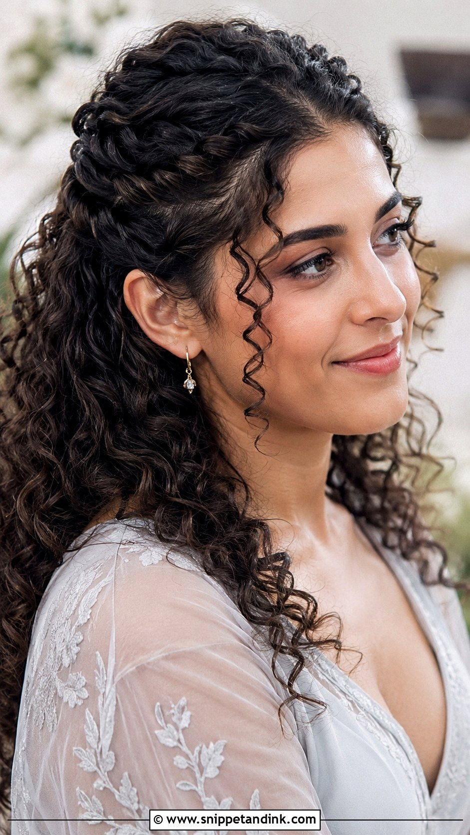 Curly Hair With Twisted Sides - Snippet and Ink - 20 Wedding Guest Hair Curly Ideas